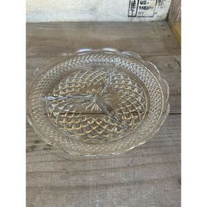 Vintage ANCHOR HOCKING Wexford 3‎ Part Relish Dish
